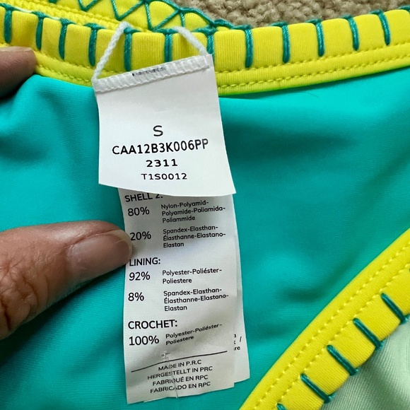 NWT two piece CUPSHE Neon crochet accent bikini set size SMALL - Picture 9 of 10